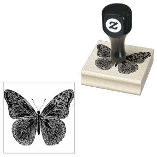 Sello De Caucho Fancy Flourily Butterfly Rubber Stamp