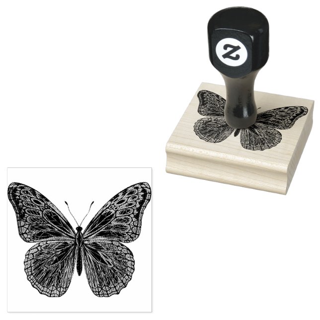 Sello De Caucho Fancy Flourily Butterfly Rubber Stamp (Sellado)