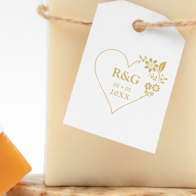 Sello De Caucho Fancy Simple Initials Boda Flor Garland Heart (Subido por el creador)
