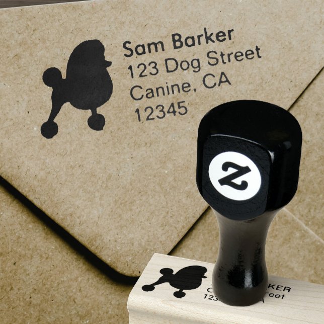 Sello De Caucho Fancy Toy Poodle Dog Silhouette Return Address (Subido por el creador)