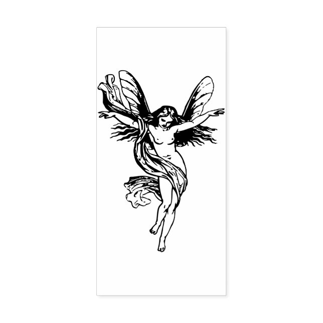 Sello De Caucho Fantasía chica de mariposa (Impresión)
