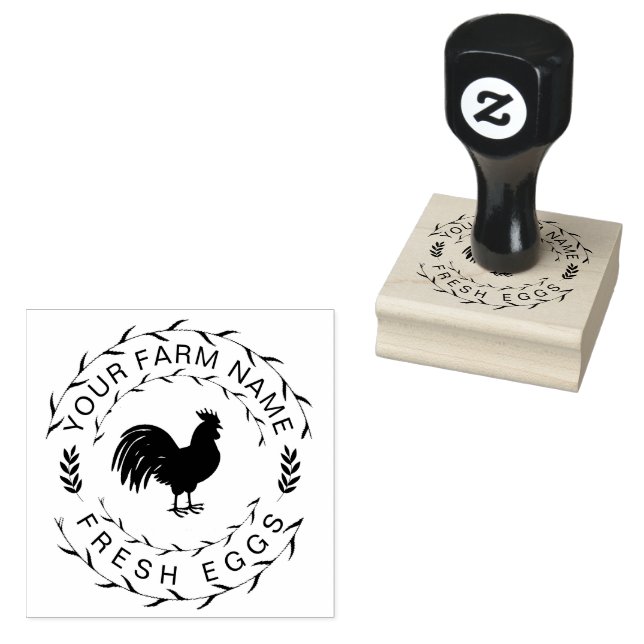 Sello De Caucho Farmhouse Hen | Granja O Gallina Coop Personalizad (Sellado)