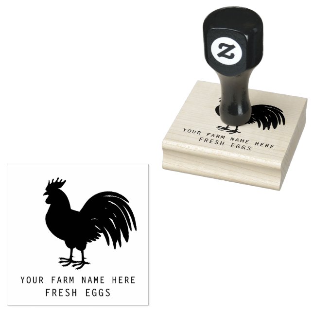 Sello De Caucho Farmhouse Hen | Granja O Gallina Coop Personalizad (Sellado)