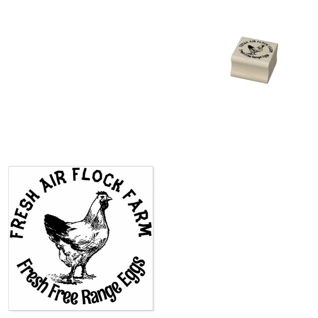 Sello De Caucho Farmhouse Hen | Huevo (Sellado)