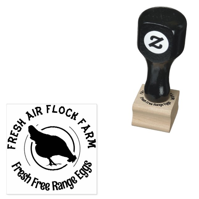 Sello De Caucho Farmhouse Hen | Huevo personalizado (Sellado)