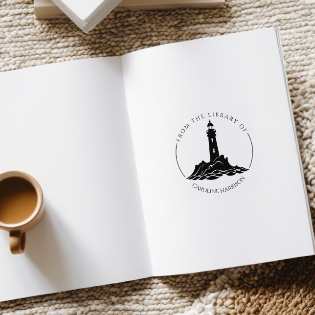 Sello De Caucho Faro Moderno De la Biblioteca De  (Subido por el creador)