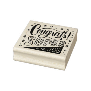 Sello De Caucho Felicidades Super Trabajo 