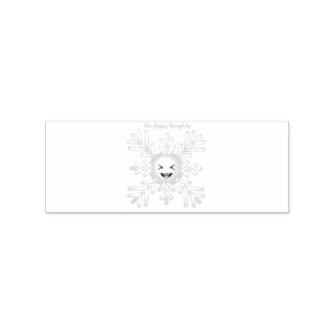 Sello De Caucho Feliz Emoticon de Snowflake Thunder_Cove 