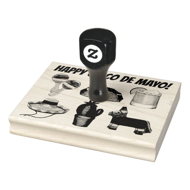 Sello De Caucho Feliz Fiesta Mexicana de Cinco de Mayo (Sello)