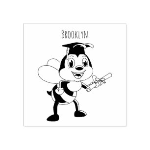 Sello De Caucho Feliz graduación de abejas personalizados