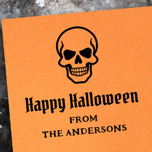 Sello De Caucho Feliz Halloween espeluznante nombre o texto person