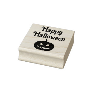 Sello De Caucho Feliz Halloween Jack o Lantern Face
