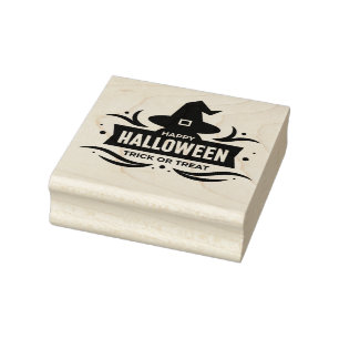 Sello De Caucho Feliz Halloween Sombrero de Brujas