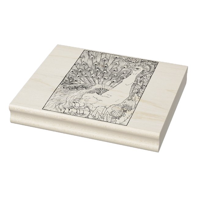 Sello De Caucho Feliz Hollow Peacock (Sello)