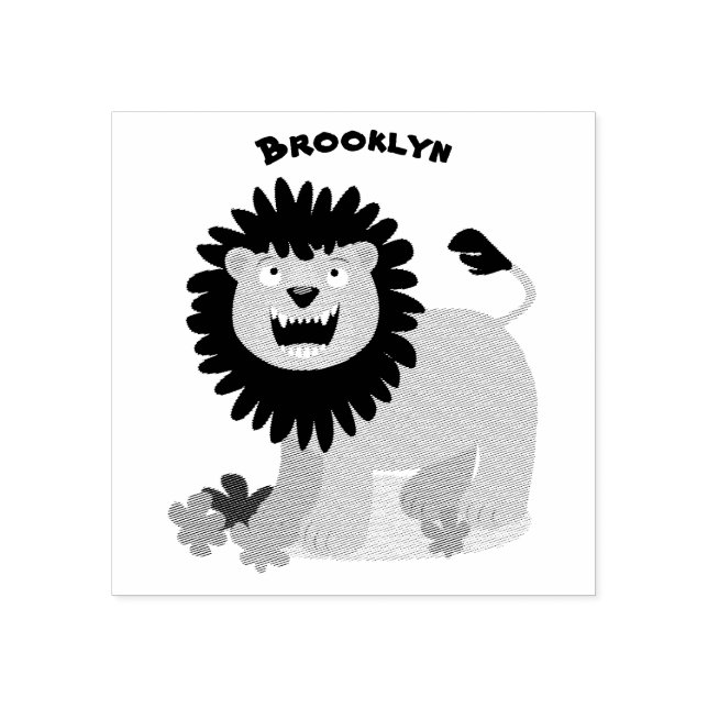 Sello De Caucho Feliz ilustracion personalizado ruidoso (Impresión)