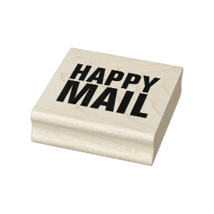 Sello De Caucho FELIZ MAIL FUNNY SMAIL MAIL Wood Art Stamp
