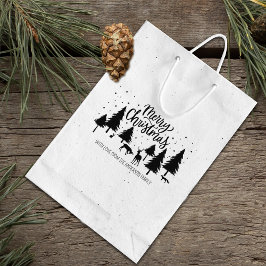 Sello De Caucho Feliz navidad animales, ciervos y árboles