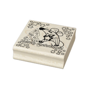 Sello De Caucho Feliz Navidad Año Nuevo Símbolo Mouse Personalizad