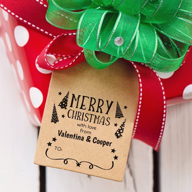 Sello De Caucho Feliz Navidad con amor de (personalizado) Pareja, (Subido por el creador)