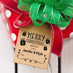 Sello De Caucho Feliz Navidad con amor de (personalizado) Pareja,
