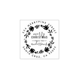 Sello De Caucho Feliz Navidad | Dirección de devolución de la fami