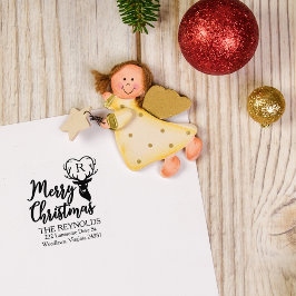 Sello De Caucho Feliz Navidad, dirección de regreso de la familia
