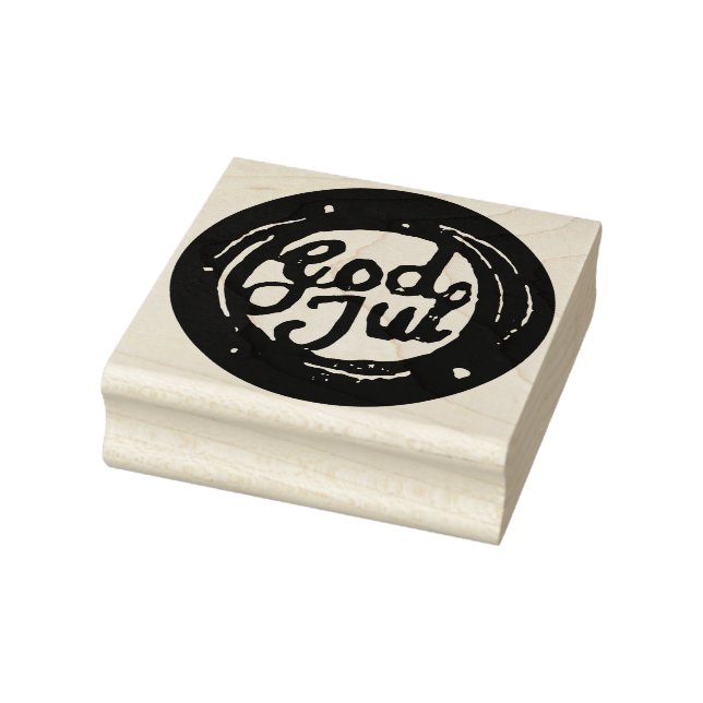 Sello De Caucho "Feliz Navidad" en noruego en la impresión de Lino (Sello)