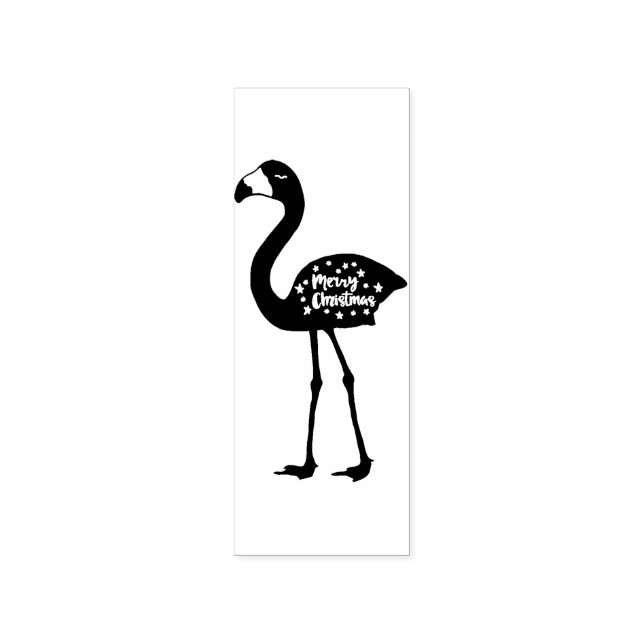 Sello De Caucho "Feliz Navidad" Flamingo Estampado de caucho, fren (Impresión)