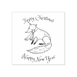 Sello De Caucho Feliz Navidad Fox Cozy