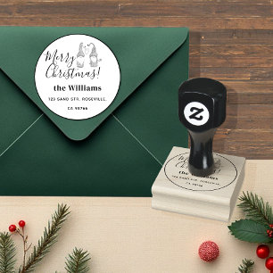 Sello De Caucho Feliz Navidad, lindo Gnomes, recién casados