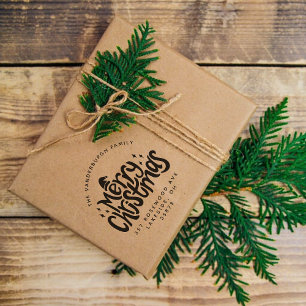 Sello De Caucho Feliz Navidad Saludos Personalizado Dirección de R