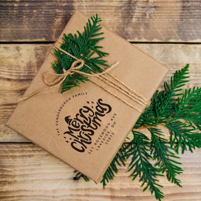 Sello De Caucho Feliz Navidad Saludos Personalizado Dirección de R (Subido por el creador)