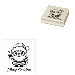 Sello De Caucho Feliz Navidad Santa Claus