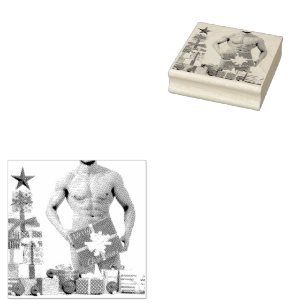 Sello De Caucho Feliz Navidad SlipperyJoe regalo rojo blanco plata