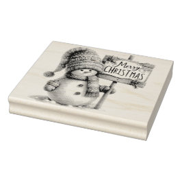 Sello De Caucho Feliz Navidad Snowman