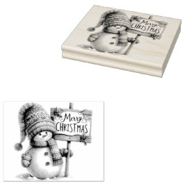 Sello De Caucho Feliz Navidad Snowman