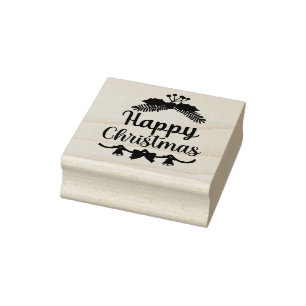 Sello De Caucho Feliz Navidad, vacaciones más felices