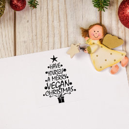 Sello De Caucho Feliz Navidad Vegana