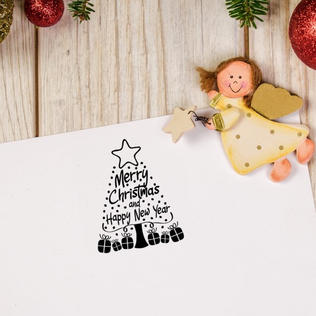 Sello De Caucho Feliz Navidad y feliz Año Nuevo, (Subido por el creador)