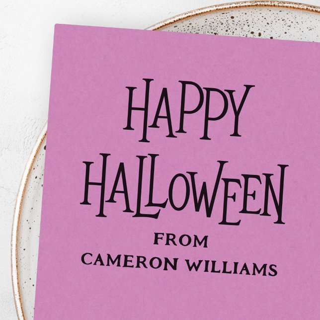Sello De Caucho Feliz nombre o texto personalizado de Halloween (Happy Halloween custom name or text Rubber Stamp)