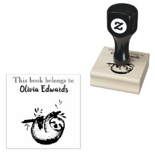 Sello De Caucho Feliz Sloth Este Libro Pertenece A