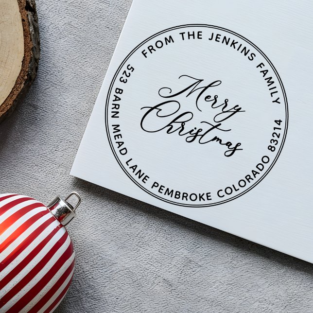Sello De Caucho FERRY CHRISTMAS Dirección de devolución de nombre  (Subido por el creador)