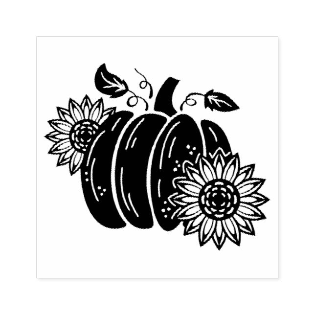Sello De Caucho Festival de la Caída de los Sunflowers de Calabaza (Impresión)