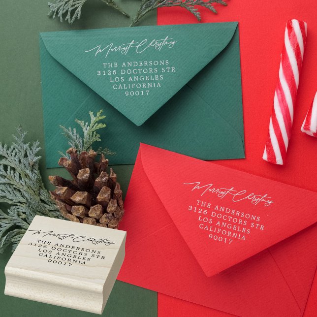 Sello De Caucho Festividad Flora Feliz Navidad Tinta de plata (showcasing Ink Rubber Stamp - additional items (bought separately))