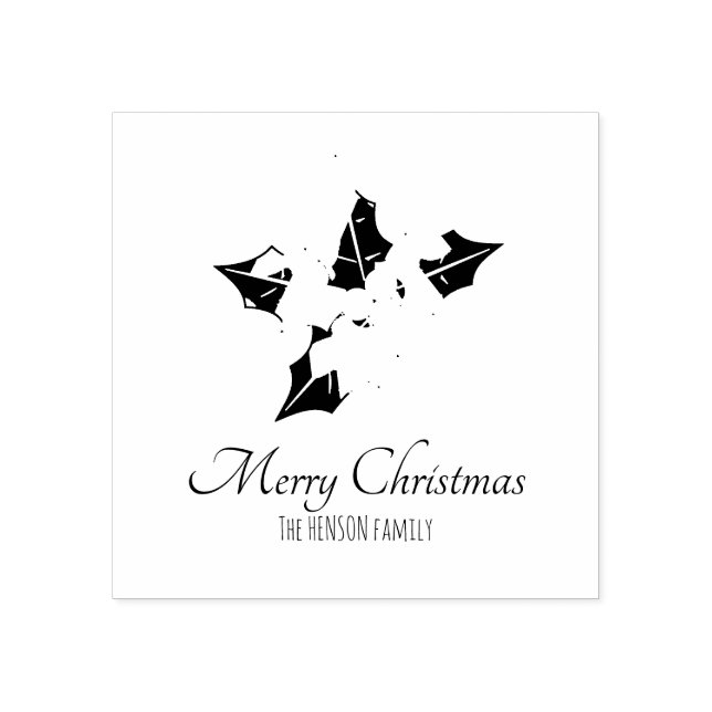 Sello De Caucho Festividad personalizada con guión de Berry de árb (Impresión)