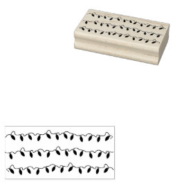 Sello De Caucho Festividades Navidades String Luces de vacaciones