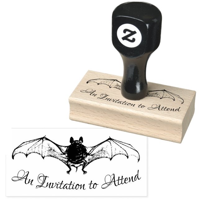 Sello De Caucho Fiesta de bodas de Halloween Guay Invitación a Bat (Subido por el creador)
