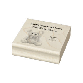 Sello De Caucho Fiesta infantil Planner Pastel Teddy Bear logotipo
