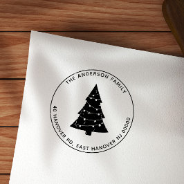 Sello De Caucho Fiesta personalizada de árbol de Navidad