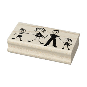 Sello De Caucho Figuras de palos familiares